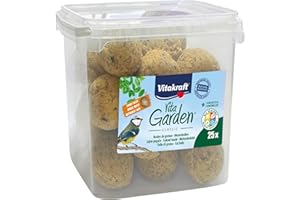 VITAKRAFT - Vita Garden - Seau de Boules de Graisse sans Filets pour Oiseaux du Jardin - Alimentation Complète Pour Oiseaux Toutes Saisons - 25 unités
