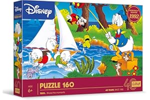 Trefl - Disney, Przygoda nad Jeziorem - Puzzle 160 Elementów - Kolorowe Puzzle z postaciami z bajki Kaczor Donald, Kreatywna Rozrywka, Zabawa dla Dzieci od 6 lat