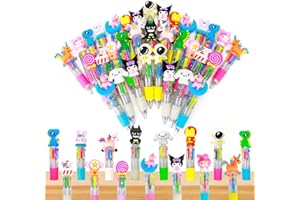 LTTORJF 30 Penne Gadget Compleanno Bambini Regalini Fine Festa Compleanno Penne Multicolore 4 Colori Gadget Retrattili Divertenti Per Animali Carini Cancelleria Per Bambini Premi
