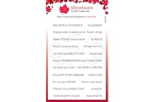 Woodware Transparent, Encreur Singles Word Fragments 2-Tampon en Photopolymère, Socle en Acrylique-Accessoire pour Carterie, Scrapbooking, Journal, Loisirs, 10 x 15 cm Approx