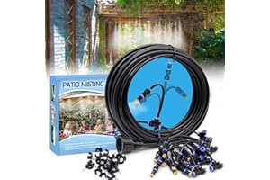 AOUQEE Kit de nebulización de Agua para Exteriores(10M), Sistema de enfriamiento de nebulización para Patio, Sistema de pulverización de neblina para Exteriores…