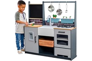 KidKraft Cuisine Enfant Farm to Table en Bois, Dinette incluant Accessoires, ustensiles, Jouet Aliments, Distributeur de glaçons, Jeu d'imitation, Jouet Enfant dès 3 Ans, 53411
