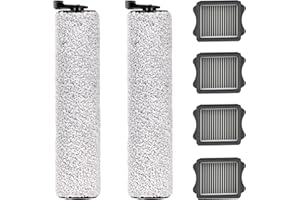 Laukowind Zubehörset für Tineco iFloor3 / Floor One S3 Nass-und Trockensauger,S3 Austauschbar Ersatzteile Enthält 2 Bürstenrolle 4 Filter 1 Reinigungsbürste