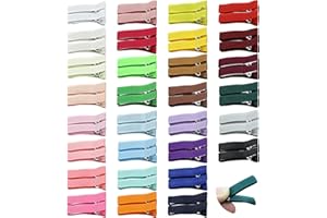 Cinaci 60 Pack/30 Pairs Solid 1.4" Grosgrain Ribbon DIY Fully Lined Small Alligator Hair Clips Duckbill Barrettes for Baby Girls Infants Toddlers Kids Hair Accessories