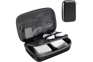 ProCase Estuche Compatible con MacBook Power Adapter Magic Mouse 2 Apple Pencil Guarda USB Flash Disk SD Tarjeta Cargador de iPad iPhone Funda Antigolpes para Accesorios Electrónicos -S, Negro