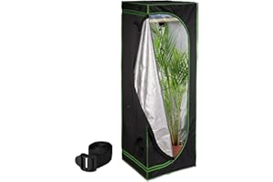 Relaxdays Tenda per Coltivazione Idroponica, Serra per Piante da Interno, Telo Riflettente HLP: 180x60x60 cm, Nero Verde