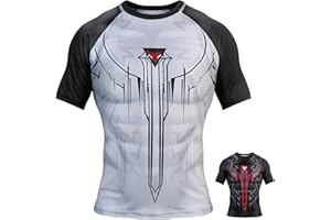 Mytra Fusion MMA Rash Guard Couche de Base Compression BJJ Rashguard Hommes Rash Guard à séchage Rapide pour MMA, Gym, Entraînement et Course à Pied