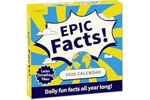 2026 Epic Facts dagskalender, dagskalender att riva av, med 365 intressanta fakta för årets vardag, rolig boxkalender, present till män eller kvinnor, julstrumpfyllare