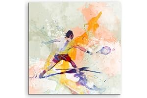 SINUS ART Tableau mural Tennis V de Paul Sinus - Image sportive - Pour peinture à l'aquarelle - 60 x 60 cm - Avec des magnifiques couleurs