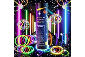 LUMOUS 200 Pcs Glowsticks Bulk Party Favours 8" Glow In The Dark Party Supplies, Light Sticks For Neon Party Glow Necklaces And Bracelets for Adults And Kids (Glow Sticks 200P)