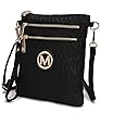 MKF Crossbody Bags for Women, Wristlet Strap – PU Leather Shoulder Handbag – Small Crossover Messenger Purse