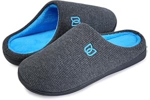 WateLves Mens Slippers Winter Warm Memory Foam House Shoes with Anti-Skid Rubber Sole Indoor/Outdoor for Women And Men