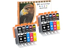 LOSMANN D&C 10 kartridże do drukarek kompatybilne z Canon PGI-520 CLI-521 Pixma iP3600 iP4600 iP4700 MP540 MP550 MP560 MP620 MP630 MP640 MP980 MP990 MX860 MX870