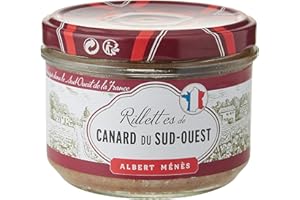 Albert Ménès - Les Salaisons - Rillettes de Canard au Canard Fermier des Landes 180 g ( Lot de 2 )