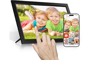 TIBUTA Frameo 15.6 Zoll WiFi Digitaler Bilderrahmen, 32GB Speicher Touchscreen Smart Cloud Fotorahmen, einfache Einrichtung, Auto-Drehen, Geschenk für Freunde und Familie