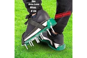 Bonn-Design Aérateur de Gazon de qualité supérieure avec Une Profondeur de 6 cm - Chaussures de pelouse scarificateur - Chaussures à Ongles - 26 Clous - pour Chape de béton - Semelles de Jardin Vert