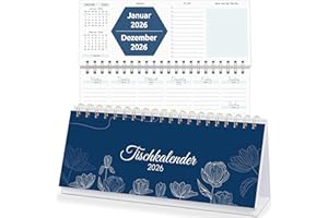 KONVINIT Kalendarz biurkowy 2026, kalendarz na biurko 2026, tygodniowy kalendarz na stojąco, planer tygodniowy 2026, 1 tydzień, 2 strony