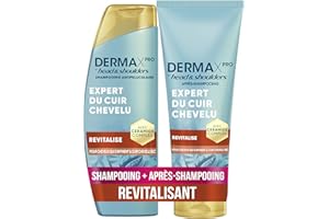 DermaXPro by Head & Shoulders Revitalise Shampoing Antipelliculaire 250ml + Après-Shampoing Léger 220ml à la Caféine et Complexe de Céramides, Hydrate le Cuir Chevelu Sec et les Cheveux Fins