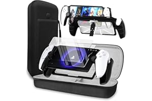 QUAGGY 3-in-1 Accessoris Kit Compatible with PlayStation Portal, EVA Carrying Case for PS Portal,2 Pack Screen Protectors,Protective Shell Portable Travel Handbag for PS5 Portal Remote Player Black