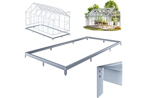 GARDEBRUK® Fondation Serre de Jardin 380x190cm Acier Inoxydable Cadre Acier matériel Montage Fixation Sol embase Serre Aluminium Polycarbonate