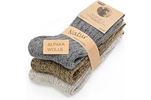 Fuchs Camper NEU 85% Alpaka Wolle 3 Paar Alpaka Socken Wollsocken Herren Damen Wintersocken