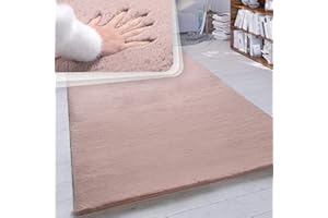 Paco Home Tappeto a Pelo Lungo Shaggy Morbido per Soggiorno e Camera da Letto Finto Pelliccia Moderna e Soffice Monocolore, Dimensione:120x160 cm, Colore:Pink