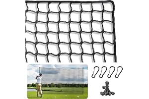 Hanured® Golf träningsstaketnät, svart polyester golfnät med rep och spänne, bollfångsnät för golf, baseball, hockey för inom