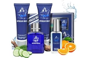 ZKONLY Men’s Aftershave & Perfume Gift Set – 4-Piece Luxury Collection with Eau De Parfum, Aftershave Balm & Shower Gel | Fresh Melon and Sage Notes | Men’s Travel Face Care & Fragrance Kit – Gifts for Men