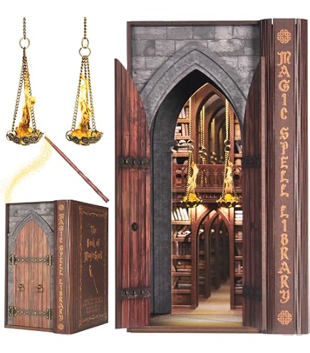 RoWood DIY Book Nook Kit Sakura Densya - Puzzle in Legno 3D Fai Da Te Miniatura Libro Nook