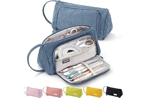 ONCCI Astuccio portapenne, per ragazze e ragazze, 3 scomparti, per scuola e ufficio