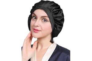 LilySilk 100% Pure Mulberry Silk Sleep Cap for Hair Care Women 19 Momme, Natural Silk Bonnet for Sleeping, Soft Silk Hair Wrap Elastic Stay on Head