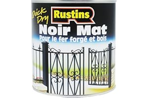 Rustins BLAM2500FR - Vernice opaca per legno e metallo, per esterni e interni, ad asciugatura rapida, 14 m²/L, 2,5 litri, colore: Nero