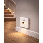 Amber LED 1W Sens&ouml;rl&uuml; LED Koridor ve Merdiven Armat&uuml;r&uuml; Cata CT-5170-3200K G&Uuml;NIŞIĞI Sıva Altı Gece Lambası - SİYAH KASA - 1 AD