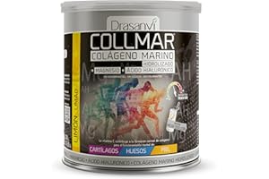 Drasanvi COLLMAR Colágeno Marino Hidrolizado con Ácido Hialurónico, Magnesio, Vitamina C | para Cartílagos, Huesos y Piel |Alta Dosis 9.717 mg/dia |300g de Polvo=28 Días | Sabor Limón
