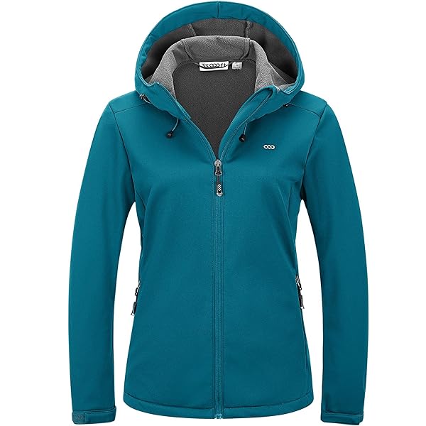 Regenjas voor dames, 33,000 ft (10058 m), waterdicht, outdoorjas, ademend, herfst, overgangsjas, lichte jas met capuchon, windbreaker voor wandelen, reizen, trekking, fietsen, zeeblauw, 44