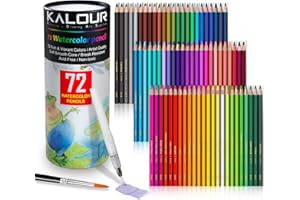 KALOUR Matite acquerellabili, 72 colori, sfumabili a umido o a secco, ideali per libri da colorare e arte (72)