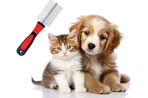 Bahob® Deshedding Tool & Pet Grooming Professional Metal Shedding Brush Pet Cat Dog Grooming Comb Trimmer Tool, Double Sided Fur Rake Tool 17 x 6cm