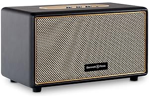Bennett & Ross BB-860BK Blackmore Haut-Parleur Bluetooth rétro en Cuir - Haut-Parleur Vintage avec 2X 30W - Speaker Entrée USB avec Lecteur MP3 - Jack 3,5 mm avec aux-in - Enceinte en Noir