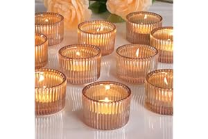 XHYASD 10 Stück Teelichthalter, Teelicht Gläser, Kerzenhalter Glas, 5.5cm x 3.5cm Gold Teelichter Glas, Kleine Teelichtgläser für Birthday Party, Table Decoration Home Decoration und Wedding (Gold)