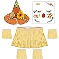 Gofriipai Scarecrow Costume Adult Women, Scarecrow Hat Headband Neck Piece Wrist Leg Ties Face Decals Makeup, Scarecrow Accessories Set for Halloween