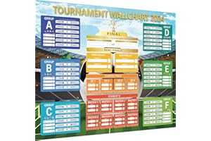 Drezesov EURO Football 2024 Wallchart for Euro Party Decorations - A2 Sizes European Cup Poster Planner - Includes 24 Teams Group Knockout Final Wall Calendar gifts for Family, Friends