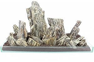 WYSKONT Pietre di Ardesia per Acquario o terrario - Decorazione Naturale per Acquario - Rocce Ornamentali Marine - Supporto filtrazione dell'Acqua - Adatto Come Grotta Nascosta - Legno da 15 kg