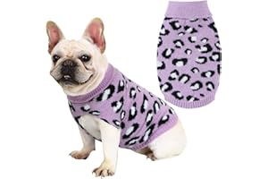 HADETOTO Dog Cat Jumper Warm Pet Sweater Knitwear Coat Apparel Autumn Winter Dog Clothes(Purple-S)