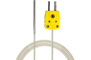 PerfectPrime TL1004 K-Type Sensor Probes Metal HeadProbe for K-Type Probe Thermocouple Sensor & Meter in Temperature Range from 0 to 500 °C