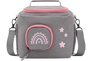 JP Journey Tasche für Toniebox - Transporttasche für 10 Figuren und Box, Reise und Auto (Grau-Rosa Regenbogen)