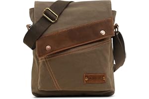 VARLIVOO Uomo Borse a Spalla Borsa a Tracolla da Uomo Messenger Borse Scuola Università Lavoro Campeggio Viaggio Tela