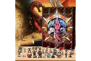 KNOWLIFE Calendrier de L'Avent Donjons et Dragons 2024, Calendrier De L'avent 2024, Calendrier De L'avent Jouet Avec 24 Figurines Jouets Donjons et Dragons à Collectionner pour Enfant Adultes