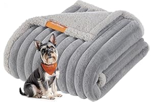 Feandrea Tappeto Impermeabile per Cani, Coperta Reversibile di Taglia M, 102 x 73 cm, per Cani in Miniatura e di Taglia Piccola, Copridivano, Lavabile, Grigio Tortora e Grigio Chiaro PPB034G01