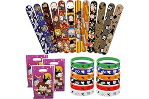 Henkodo Magos niños cumpleaños obsequios, 12 pulseras de silicona, juego de 12 pulseras de silicona para niños, juego de 12 pulseras Slap Wizard accesorios para fiestas de cumpleaños regalos para