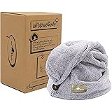 myHomeBody Asciugamano per Capelli | Turbante asciugacapelli di Lusso Anti-Crespo ad Asciugatura Rapida | con Bottone in Gusc